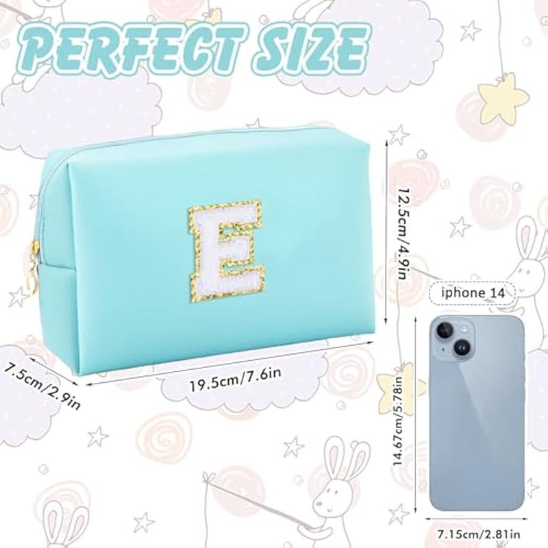 يورسكيتووس شنطة مكياج بتصميم الحرف الاول من الاسم، شنطة مستحضرات تجميل مخصصة مع سحاب، شنطة مستحضرات تجميل لطيفة للسفر، شنطة مكياج بريبي مقاومة للماء من البولي يوريثين، هدية عيد ميلاد للفتيات المراهقات - Image 4